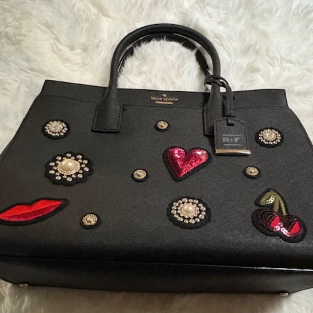 Kate Spade x Rodin & Fields  Black Candace Embellished Tote/Crossbody
